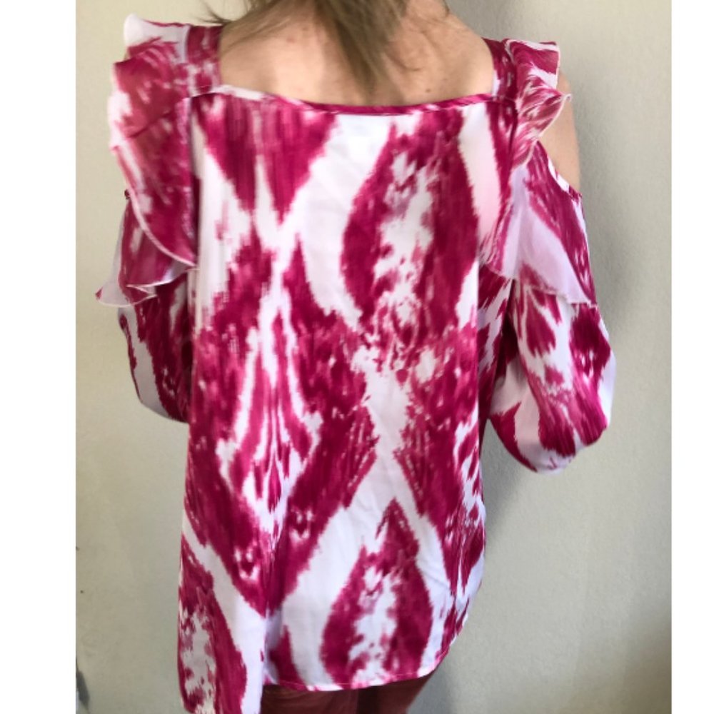 Hot in Hollywood | Women's cold shoulder ruffle top tunic - Picture 6 of 14